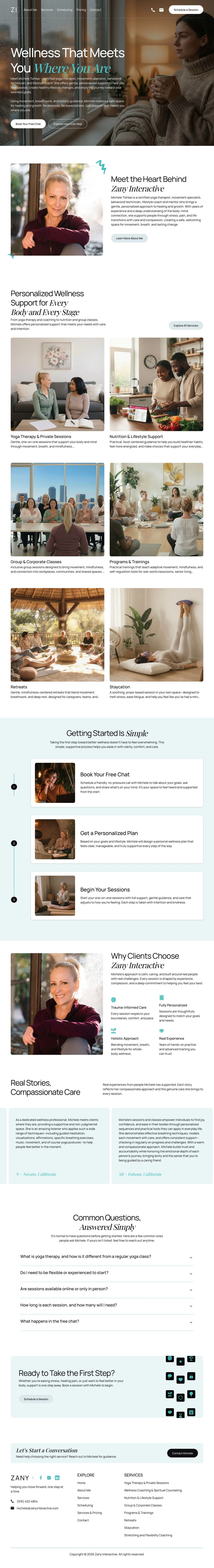 Full homepage preview of Zany Interactive